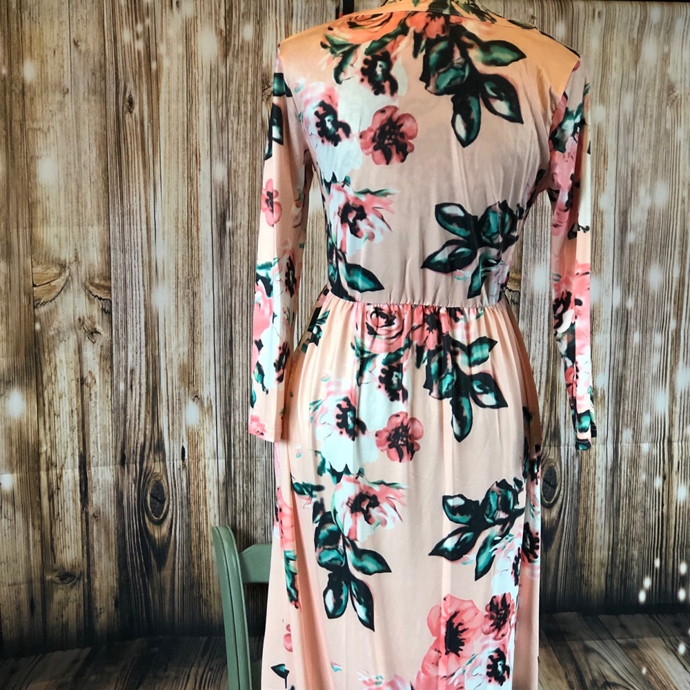 Floral Printed Pink Maxi Dress various sizes! - Picture 6 of 8